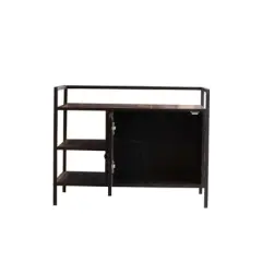 FURNIinspire Cat Litter Box Furniture with a Barn Door Hidden Litter Box with Open Storage Spaces,30.3"*21.2"*23.2"