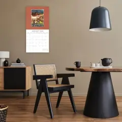 2026 Square Wall Calendar, Vintage Travel Posters, 16-Month Arts & Antiques Theme with 180 Reminder Stickers (12x12 In)