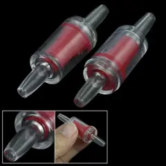 Unique Bargains Fish Tank Aquarium Plastic Straight Way Air Flow Control Valves Clear Red 2 Pcs