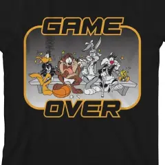 Space Jam 1996 Game Over Tired Characters Black T-Shirt Toddler Boy to Youth Boy