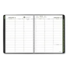 Recycled Weekly Vertical-Column Format Appointment Book, 11 x 8.25, Black Cover, 12-Month (Jan to Dec): 2026