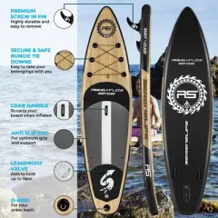 SereneLife Inflatable Stand Up Paddle Board - Wood