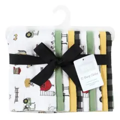 Hudson Baby Infant Boy Cotton Flannel Burp Cloths, Boy Farm, One Size