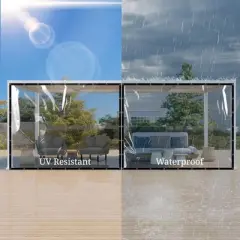 Covers&All Heavy Duty Multipurpose Clear Tarp with Grommets, Waterproof 20mil Vinyl Material Designed for Indoor or Outdoor Use