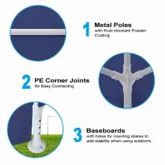 10'x10' Party Tent, Commercial Gazebo Tent With 4 Removable Walls, Windows, Zipper Door, Portable Canopy Tent