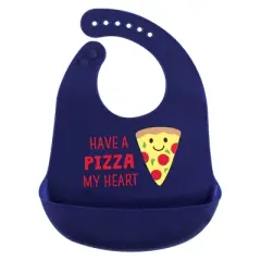 Hudson Baby Infant Silicone Bibs 3pk, Pizza, One Size