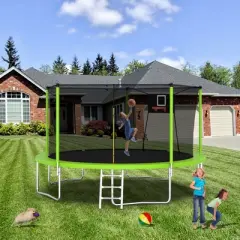 Dexmalle 14FT Trampoline ,Sports Fitness Trampolines with Enclosure Net