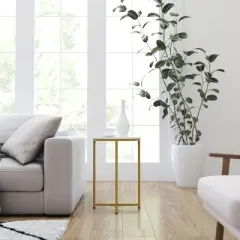 Merrick Lane End Table with Round Cross Brace Frame