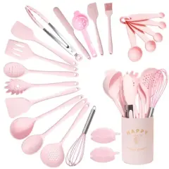 KTMBDW Kitchen Cooking Utensils Set, 22 pcs Non-Stick Silicone Cooking Kitchen Utensils Spatula Set for Cooking Fish, Eggs, Pancakes