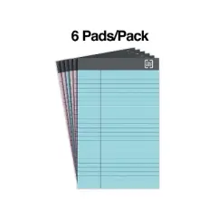TRU RED Notepads 5" x 8" Narrow Ruled Pastels 50 Sheets/Pad TR57356