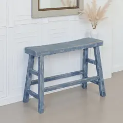 Royal Hampton 33" Wide Counter Height Bench | Trestle Legs with Footrests | Mahogany Wood Frame