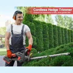 SUGIFT 20V Cordless Hedge Trimmer - 20.5" Dual-Action Blade, Electric Bush Trimmer, 4.0Ah Battery & Fast Charger Included