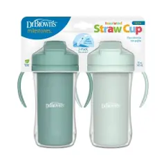 Dr. Brown's 10oz Insulated Straw Cups - Sage - 2pk
