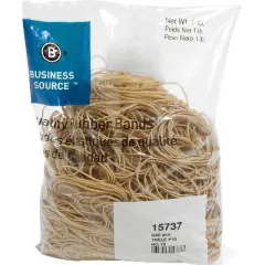 Business Source Rubber Bands Size 19 1 lb./BG 3-1/2"x1/16" Natural Crepe 15737