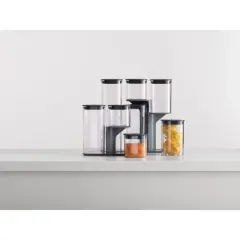 Joseph Joseph 5pc Podium Storage Jar Set with Stand Gray