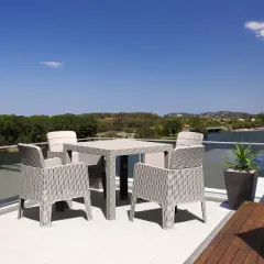 Lucca 5pc Dining Set with Cushions - Gray/Beige - DUKAP