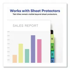 Avery Insertable Big Tab Plastic 2-Pocket Dividers, 8-Tab, 11.13 x 9.25, Assorted, 1 Set