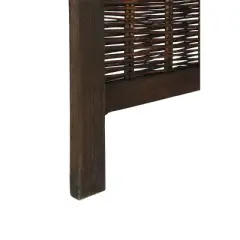 Legacy Decor Wicker and Wood Screen Room Divider