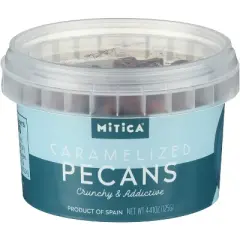 Mitica Pecans Caramelized Minitub - Case of 12 - 4.41 oz