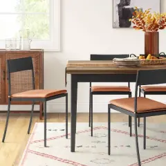 Clion Metal Dining Chair Black/Caramel Faux Leather - Threshold&trade;