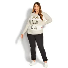 Women's Plus Size Fa La La Sweater - Beige | AVENUE