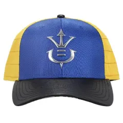 Dragon Ball Z Vegeta Super Saiyan Crest Men's Blue & Yellow Precurve Snapback Hat