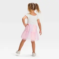 Toddler Girls' Star Short Sleeve Dress - Cat & Jack&trade; Cream