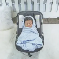 EVERYDAY KIDS Blue Baby Car Seat Blanket for Baby and Toddler Boys Baby Swaddle Wrap Blanket for Interior Car Seat