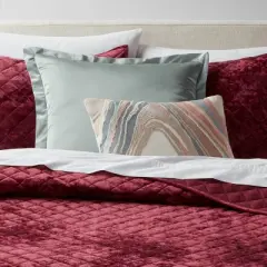 14"x20" Luxe Oblong Woven Marble Decorative Pillow Light Teal/Green/Terracotta - Threshold&trade;: Cotton Fabric, Indoor Use