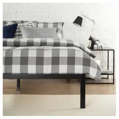 Modern Studio Metal Platform Bed 1500 Black - Zinus