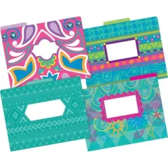 Barker Creek Bohemian 14pt Letter-Size File Folders Multi-Design Set 24 per Set: Paper, Top Tab, Non-Pronged, 50 Sheet Capacity