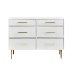 Gloria 6 Drawer Dresser White - Linon