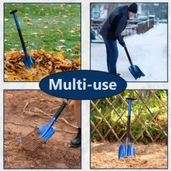 Gardenised Lightweight Extendable Aluminum Telescoping Compact Utility Snow Shovel, Blue