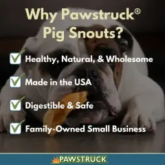 Pawstruck Pig Snouts for Dogs , Bulk Dog Dental Treats & Natural Pork Dog Chews, Made in USA, American Made