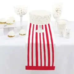 Big Dot of Happiness Red Stripes - Petite Simple Party Paper Table Runner - 12 x 60 inches