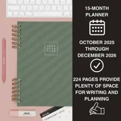 Altitude 2025-2026 15 Months Planner 8"x10" Monthly/Weekly Dark Sage