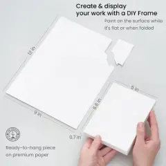 Arteza DIY Foldable 5x6.6" Canvas Frame, Watercolor - 20 Sheets