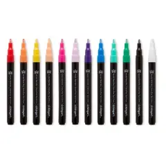 KINGART Pro Paint Pens Extra Fine Tip, 12 Colors