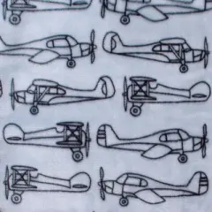 Hudson Baby Infant Boy Plush Blanket with Faux Shearling Back, Airplane, One Size