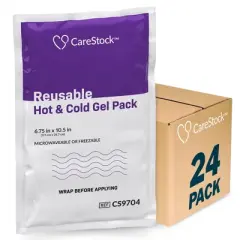 CareStock Reusable Hot & Cold Gel Pack, Microwave or Freeze, 1 Count, 24 Packs, 24 Total