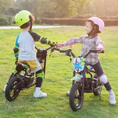Sandinrayli 24V Electric Dirt Bike for Kids Ride on Motorcycle w/3-Speed Modes Off-Road Motor Bike for Children with Dual Brakes