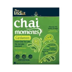 Tea India Chai Moments Cardamom Chai Tea Instant Latte Mix 10 Sachets Pack of 6