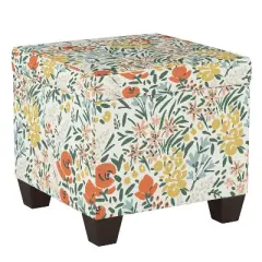 Storage Ottomans Cream Floral - Skyline Furniture