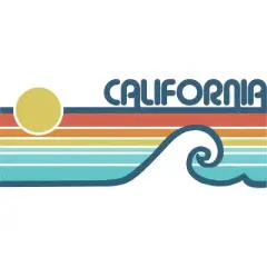Junior's Design By Humans California Retro Sunset By LuckyU T-Shirt