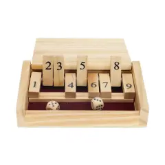 WE Games Mini Shut The Box Game Wooden - 5.5 inches, 9 Number Flip Tiles, Travel Size, Travel Games, Birthday Gifts, Father's Day Gifts, Math Games,