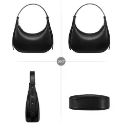 Shoulder Bag for Women RFID Vegan Leather Crescent Hobo Bag Clutch Underarm Purse Top-Handle Travel Handbags
