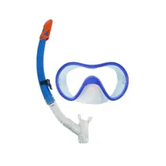 Swim Way 2pc Expedition Swimming Mask and Dry Snorkel Set - Small - Blue