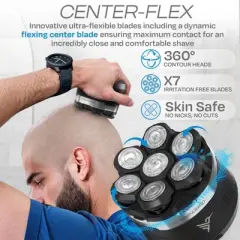 HUMMINGBIRD MK13 Premium Head Shaver, 7 Blade Electric Razors for Men, Rechargeable Wet & Dry Electric Head Shavers for Bald Men, Travel Case