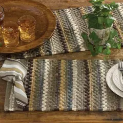 Park Designs Mineral Stripe Chindi Table Runner 13" x 54"