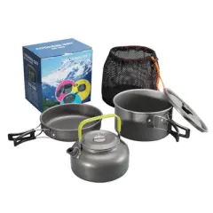 2-3 Person Pot Teapot Combination Set,Non-stick Lightweight Pan Cauldron,Portable Outdoor Cookware For Hiking